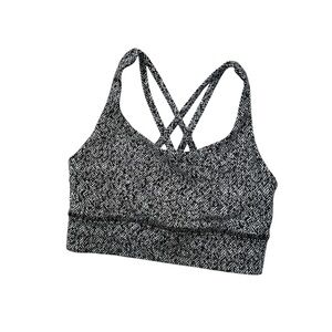 Lululemon Energy Bra Women's Black and White Strappy Sports Bra, sz 6